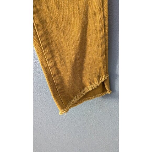 a loves a Women's Jeans Ankle Mustard Yellow Fringe Boho 30 - Picture 3 of 5